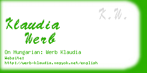 klaudia werb business card